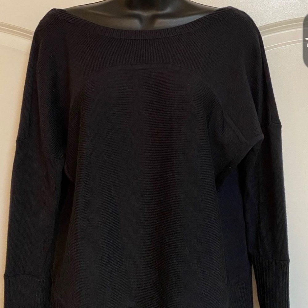 Lululemon Black Sattva Boatneck Merino Wool Tunic Sweater 6